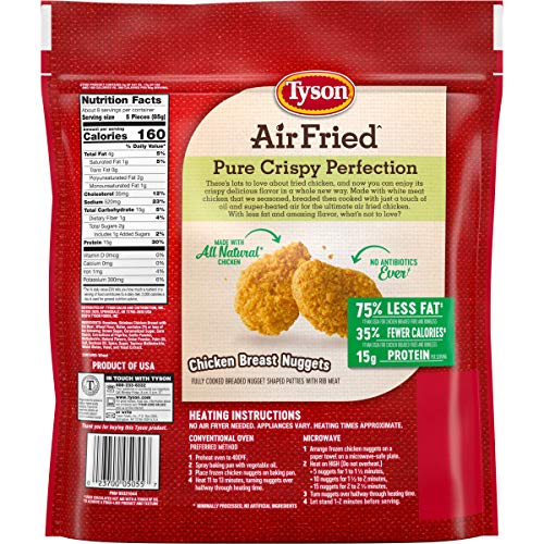 Tyson Air Fried Perfectly Crispy Chicken Nuggets, 25 Oz. (Frozen) #TOP2
