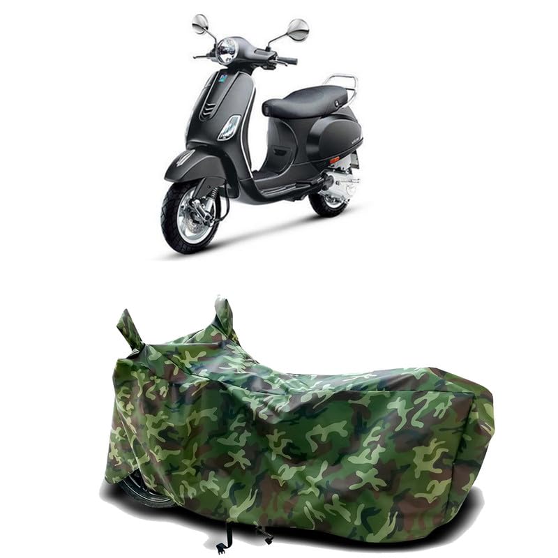 Image of DUFFEL-100% Heat Protection Two Wheeler Bike /Scooty Body Cover for Vespa VXL 125 Water Resistance /UV-Rays /Birds Dropping /Scratchproof /Dust Proof /Waterproof[Green Jungle Print]