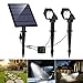 Produktbild Solar Gartenleuchte Solar Strahler 2 Stück, Ultrahelle 3 Helligkeitsstufe IP65 Wasserdicht, Hocheffiziente Solar Panel Automatische EIN/Aus Solarlampe mit Erdspieß für Gärten, Bäume (193)