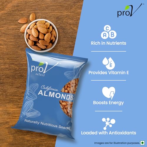 Image of ProV Select California Almonds | Whole Raw Almonds | High Protein, Vitamin E & Antioxidants | No Mixing, No Middlemen | 200 g