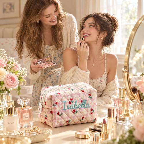 Custom Embroidered Flower Cosmetic Bag  - image 8