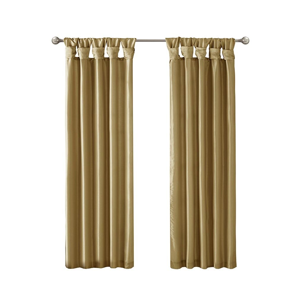 Condition photo showing New/Like New for twist tab lined window curtain panel bronze 50x84