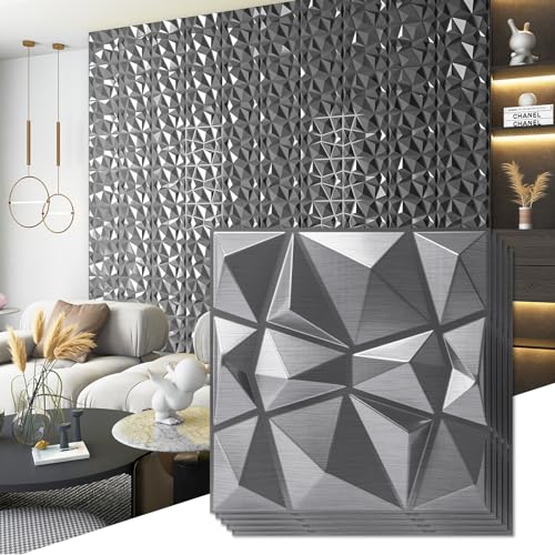 Art3d 3D Diamond Design Paneling for Interior Decor, Living Room,