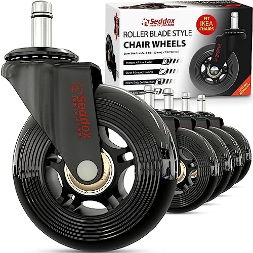 Office Chair Wheels Replacement Set 10mm (3/8
