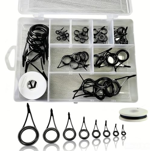 Houderrong Fishing Rod Guide Replacement Kit 8‑Size for Fishing Rod Repair