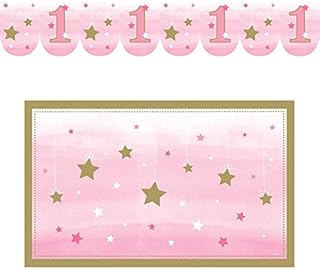 Creative Converting Pink Twinkle High Chair Decorating Set-1 Pc, One Little Star-Girl, 1St Birthday kit