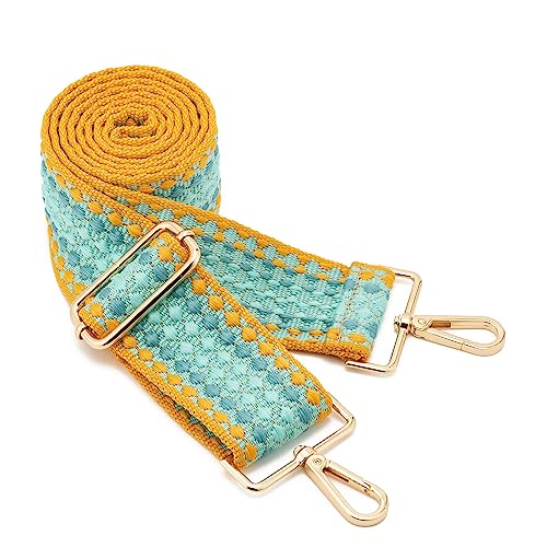 Image of Wide Shoulder Strap Adjustable Replacement Belt Guitar Style Crossbody Bag Handbag Strap Multicolor Canvas Straps(Wide:2in)(Color33)