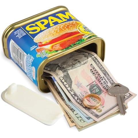 BigMouth Inc Fake SPAM Can Diversion Safe - Hidden Safe for Money Stash - Secret Compartment and Hidden Storage Fun Gag Gift Prank & Book Safe Alternative - 3"x3"x4.5" Cover