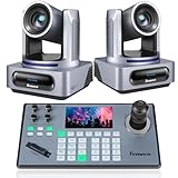 Tenveo NDI PTZ-Kamera mit KI-Humanoid- & Gesichts-Auto-Tracking（VX20M-N*2） KB200PRO PTZ Controller mit Joystick