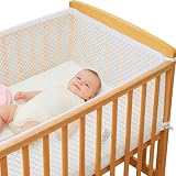 Tour de Lit Bébé Certifié OEKO -TEX en Maille 3D Respirante – Tour de Lit Respirant pour Lit Bébé 60x120 cm – Conforme à la Norme de Sécurité NF EN 16780 – Certificat SH025 189908 délivré par TESTEX