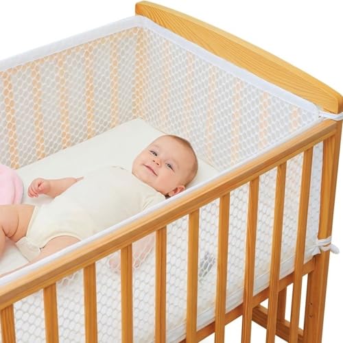 Tour de Lit Bébé Certifié OEKO -TEX en Maille 3D Respirante – Tour de Lit Respirant pour...