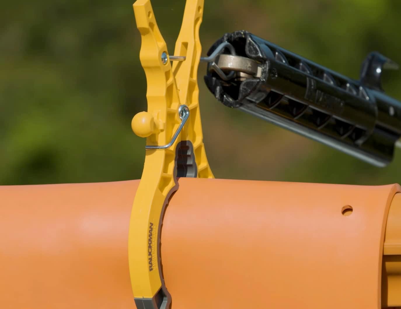 Rubber Blanket Clamp Pin - 12 Pack - Yellow Nylon, Elastometric Tips, Fiberglass Body - Heavy Duty Spring - Heavy Duty Clip - Rauckman Utility Products - Made in the USA