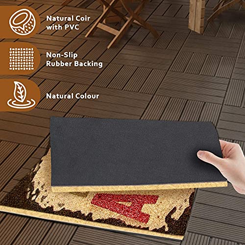 Image of Onlymat Life Quote Printed Anti-Slip Doormat (Multocolor) Rectangular Shaped Entryway Rug Natural Coir Material with PVC Backing for Outdoor Entrance Home Multipurpose Mats Floor Door Hall Drawing Room Living Room (75cm x 45cm)