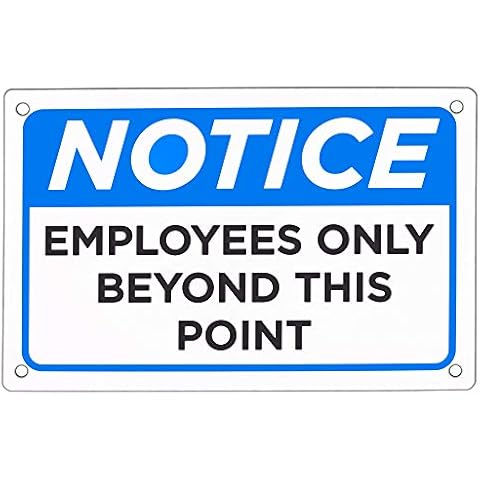 Employees Only Sign – 18" x 12" Restricted Area, Aluminum Safety Warning Sign for Businesses by Bolthead International Cover