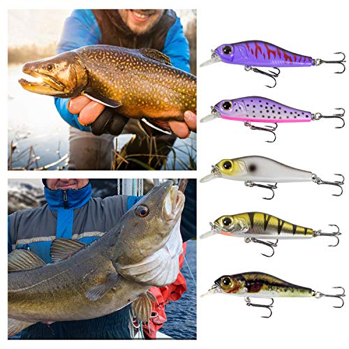 Yialia 68mm 6.9g Minnow Iscas De Pesca 3D Realista Artificial Duro Isca De Pesca Isca Crankbait Swim