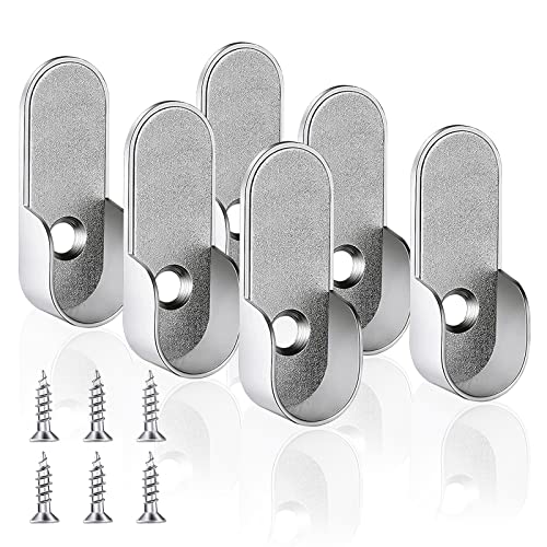 Barra para colgar ropa (6 unidades, aleación de cinc, ovalada, con 6 tornillos, 15 mm de diámetro) Cover