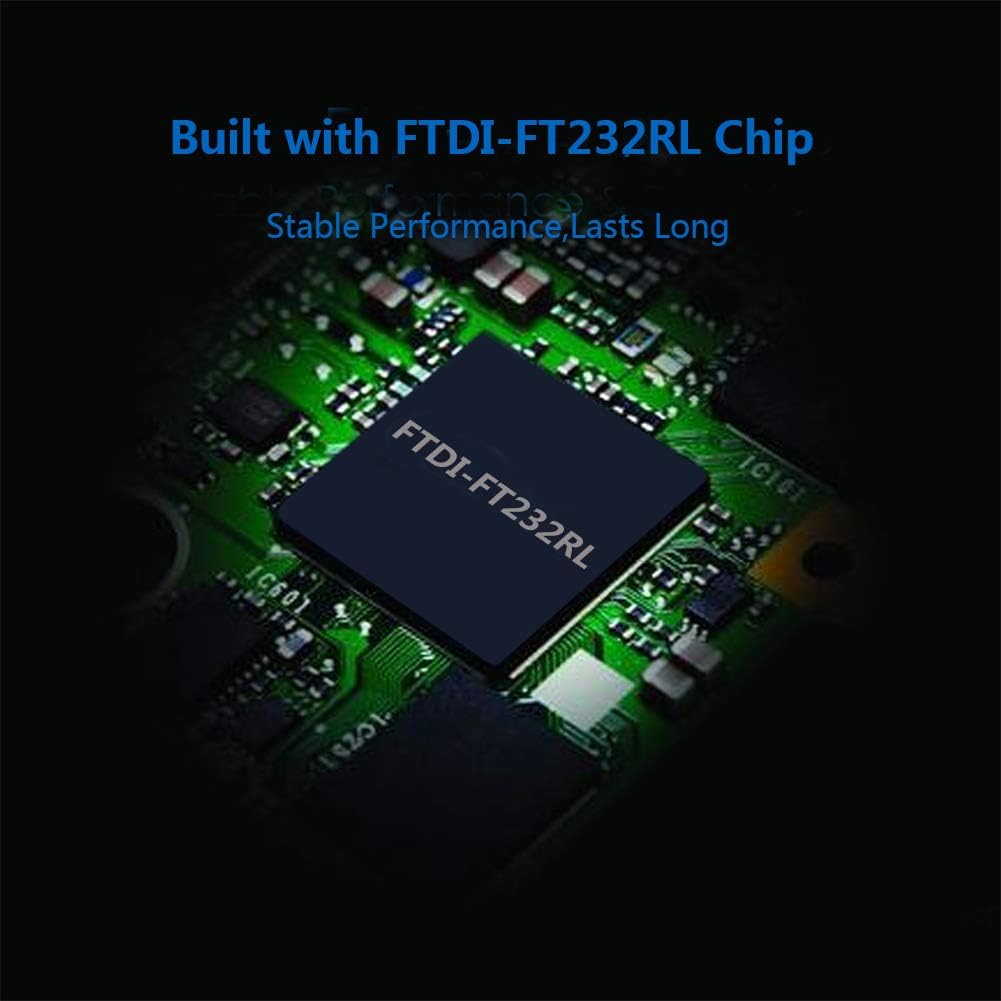 DSD TECH SH-RS232A USB to RS232 Serial DB9 Adapter Cable with FTDI FT232 Chip for Windows,Linux,Mac OS(5.9FT/1.8M)