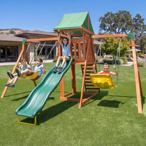 Sportspower Sherwood Swing Set with Slide and Swings