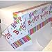 Produktbild Amscan 579980 - Tischdecke Happy Birthday, 1 Stück, Größe 137 x 243 cm, aus Kunststoff, wasserabweisend, Alles Gute zum Geburtstag, Weiß mit mehrfarbigen Motiven, Kinderparty, Tischdekoration