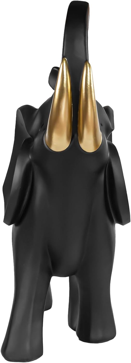 Elephant Statue. Elephant Decor Brings Good Luck, Health, Strength. Elephant Gifts for Women, Mom Gifts. Decorations Applicable Home, Office, Bookshelf TV Stand, Shelf, Living Room - Balck