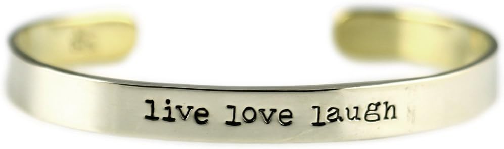 Mima & Oly Live Love Laugh Alpaca Metal Cuff Bracelet