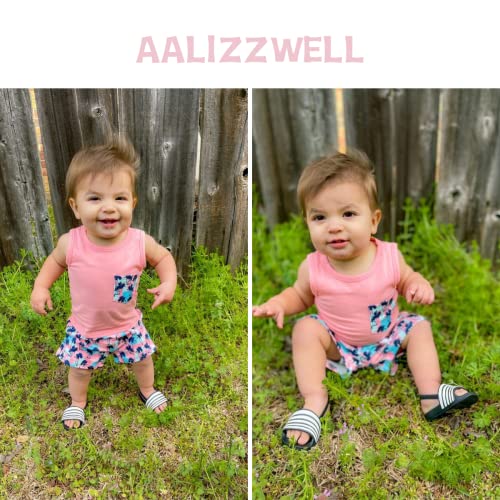 Aalizzwell 0-3 Months Infant Baby Boys Summer Clothes Sleeveless Tank Top Shorts Outfit Pink #TOP1