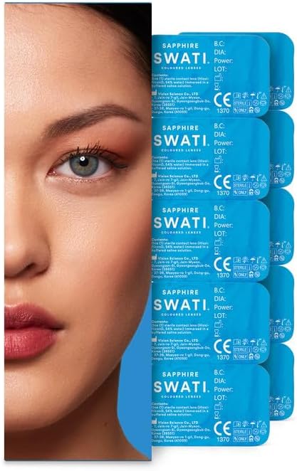 Buy SWATI Cosmetics Aquamarine Zero Power Colored Contact Lenses ...