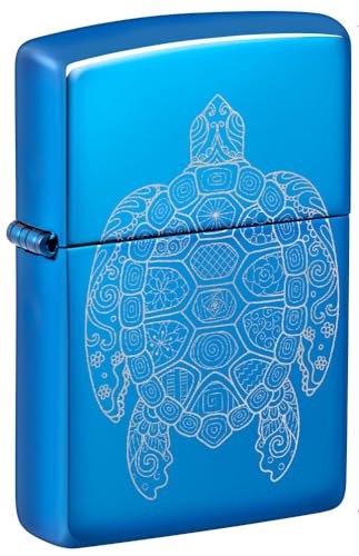 Encendedor Zippo Zen Turtle Azul Brillante miniatura 1