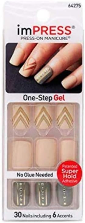 2-PACK! Kiss imPRESS Press-On One-Step Gel Manicure (BIP260-Shocking)