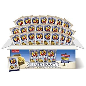 Pirate’s Booty Aged White Cheddar Cheese Puffs, Gluten Free, Kids Snacks, 0.5 Ounce (Pack of 24)
