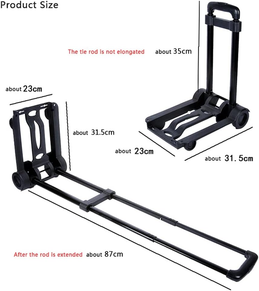 JSEIAJB Folding Portable Travel Trailer Luggage Cart Portable Hand Cart for Shopping Trolley Shopping Cart