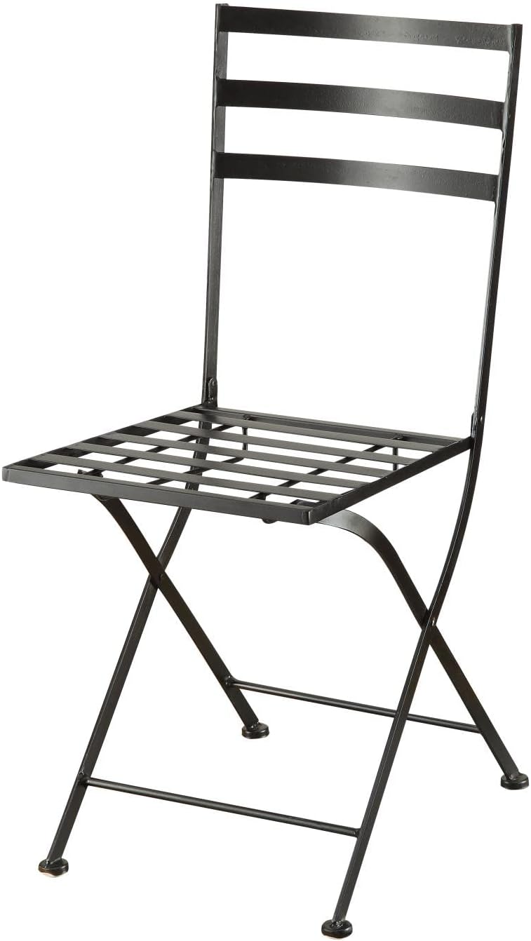4D Concepts Black Metal Chair, Metal/Slate, 2-Pack