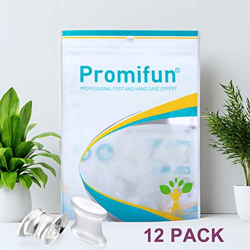 Promifun Gel Toe Separators to Straighten Overlapping Toes, 12 Packs of Toe Spacers for Bunion and Corns, Corrector Pads for Crooked Toes, Calluses, Bunions