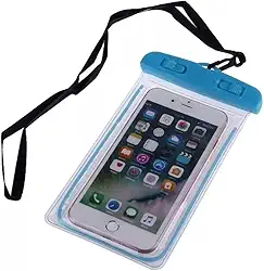 Capa à Prova d'água Profissional Universal para Celular Bolsa Case Aquática Transparente Impermeável Compatível com Todas as Marcas (Azul)