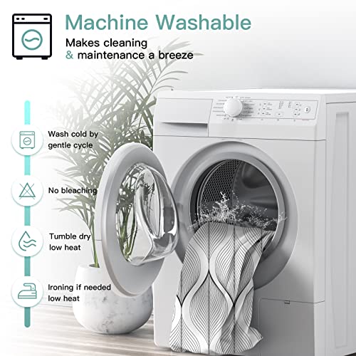 Yaxi White And Black Shower Curtain For Bathroom Abstract Geometric Shower Curtain 72X72 Inch Waterproof Fabric Shower Curtains With 12 Hooks #TOP6