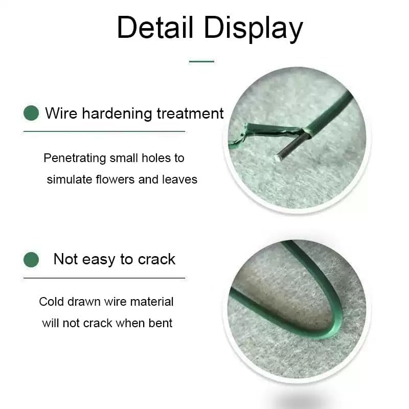 Pixora 50 Pcs Green Floral Stem Wire 3mm Thick 30cm (12 Inch) with 2 Rolls Floral Tape β for Crochet Flower, Artificial Flower, Bouquet Making & DIY Craft 1