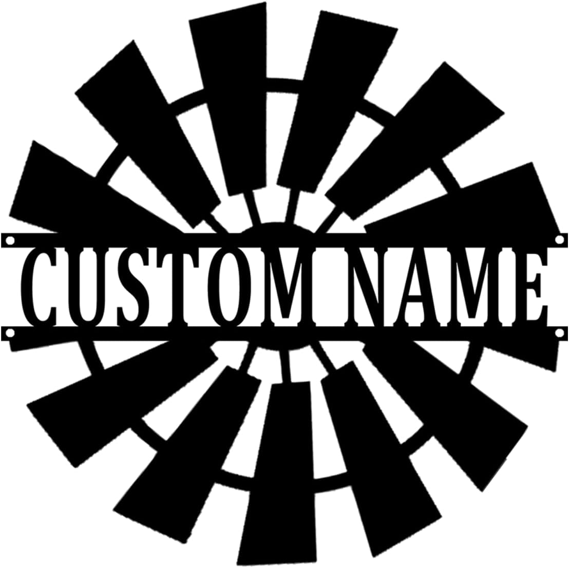 Personalized Windmill Family Name Metal Sign