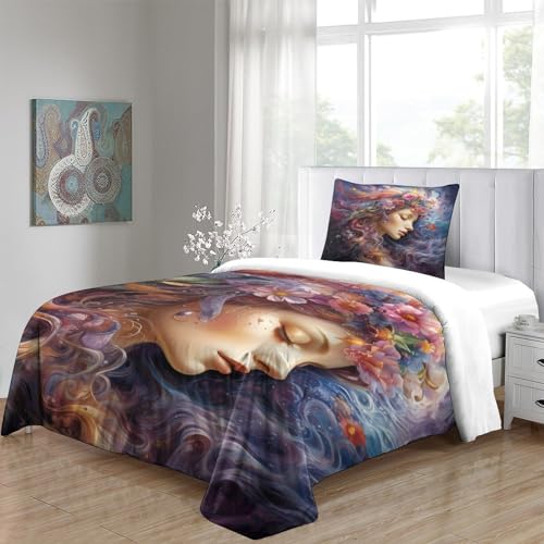 Housse de couette microfibre douce et zippée avec imprimé papillon 3D - 6