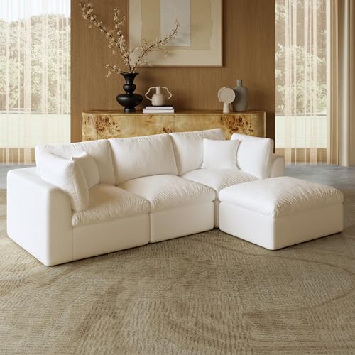 110" Modern Cloud Couches for Living Room, Deep Seat Convertible