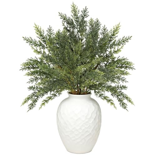 Lyxaof 6 Stück 45cm Künstliche Tannenzweige, Lang Weihnachten Norfolk-Kieferzweig wie Echt Kunststoff Kiefernblätter Gefälschte Kiefernnadel DIY Zubehör für Kranz Girlande Weihnachtsbaum Haus Garten