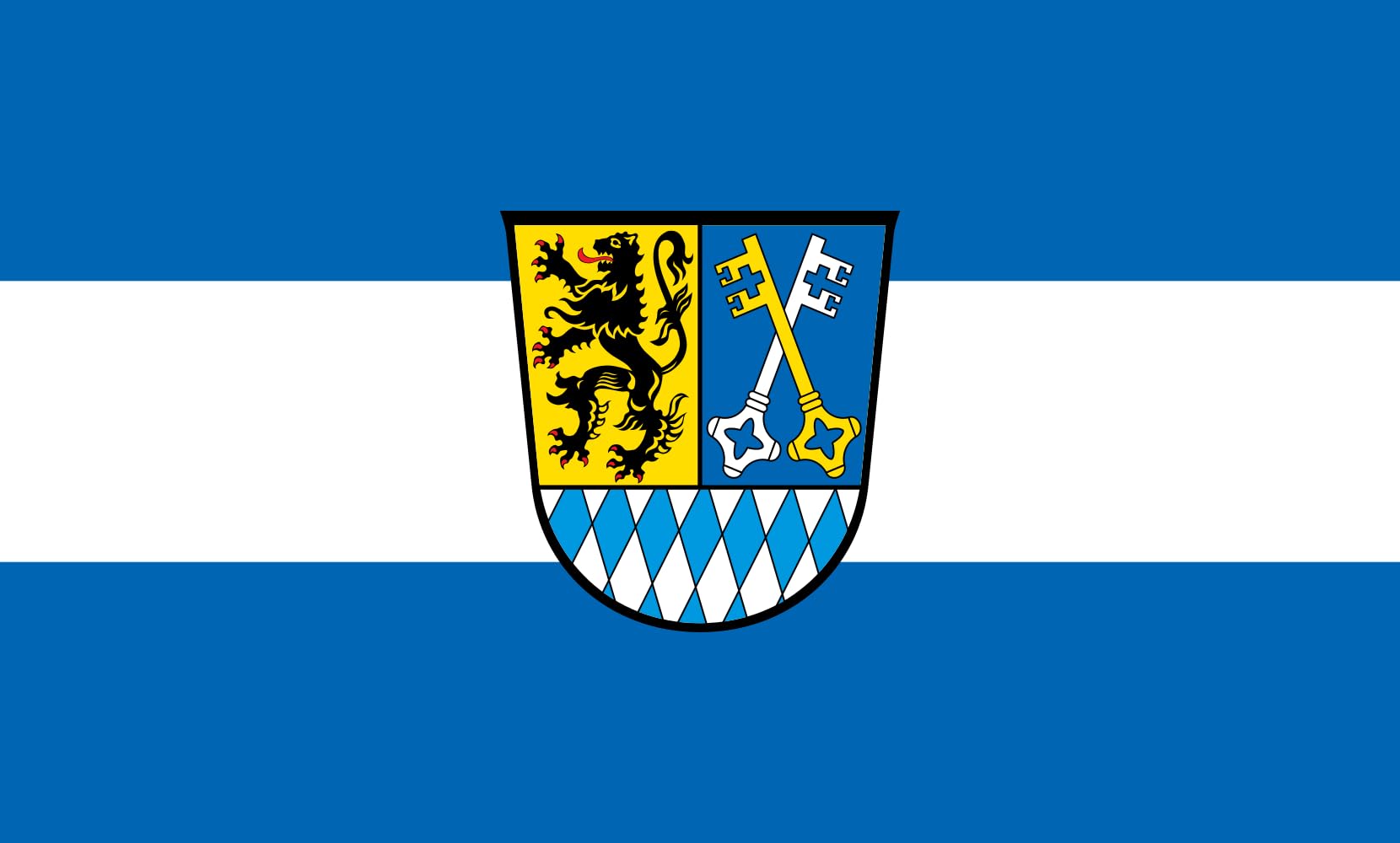 Drapeau Berchtesgadener Land grand format horizontal pour mât extérieur