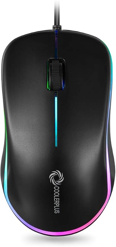 COOLERPLUS FC112 Ratón de computadora con cable óptico USB con clic fácil para oficina y hogar, 1000DPI, Premium y portátil,compatible con PC con Windows, portátil, sobremesa, portátil (negro)