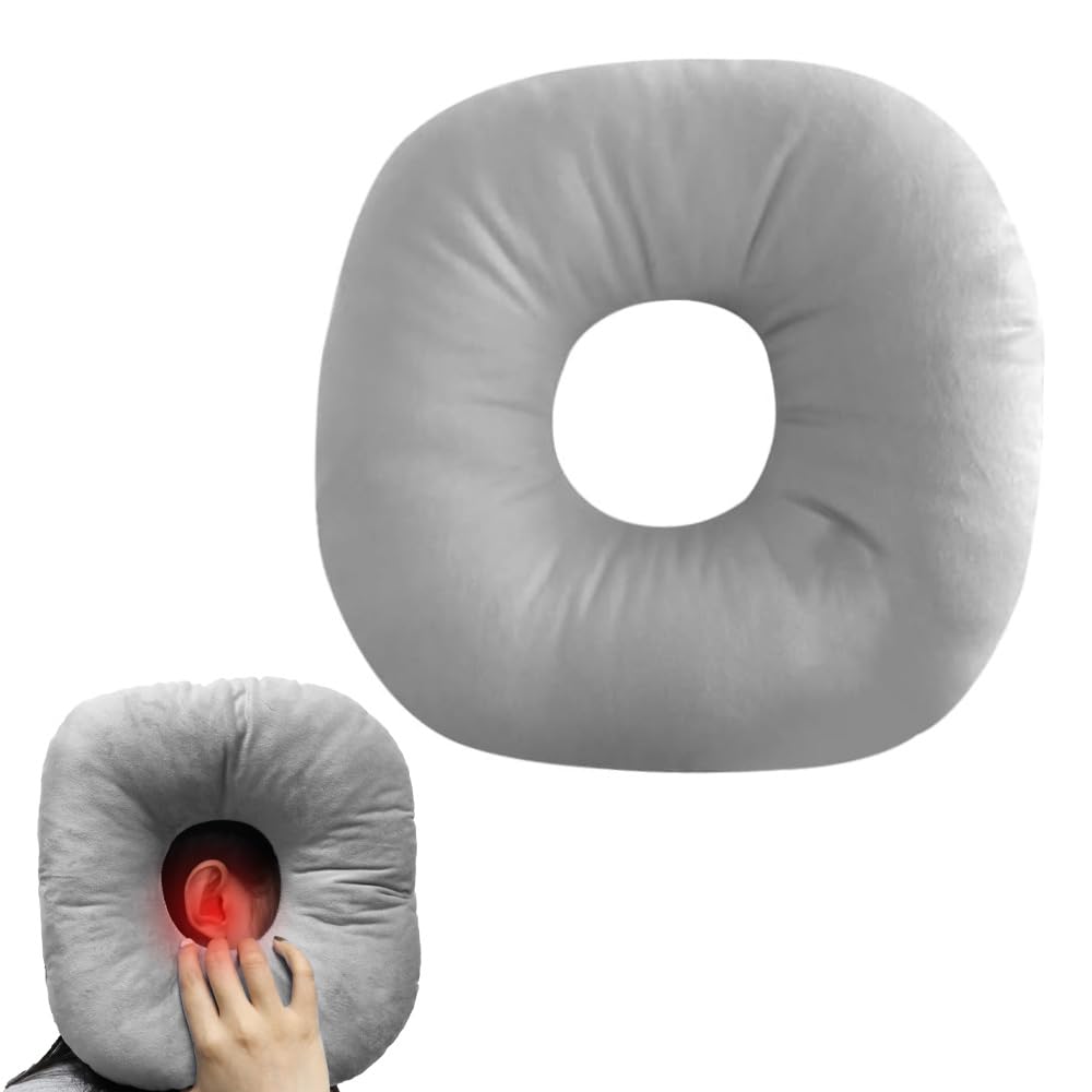HIULLEN Ear Piercing Pillow, 11 Inch Piercing Pillow for Side Sleepers O-Shaped Pillow, Ear Pillow with Hole