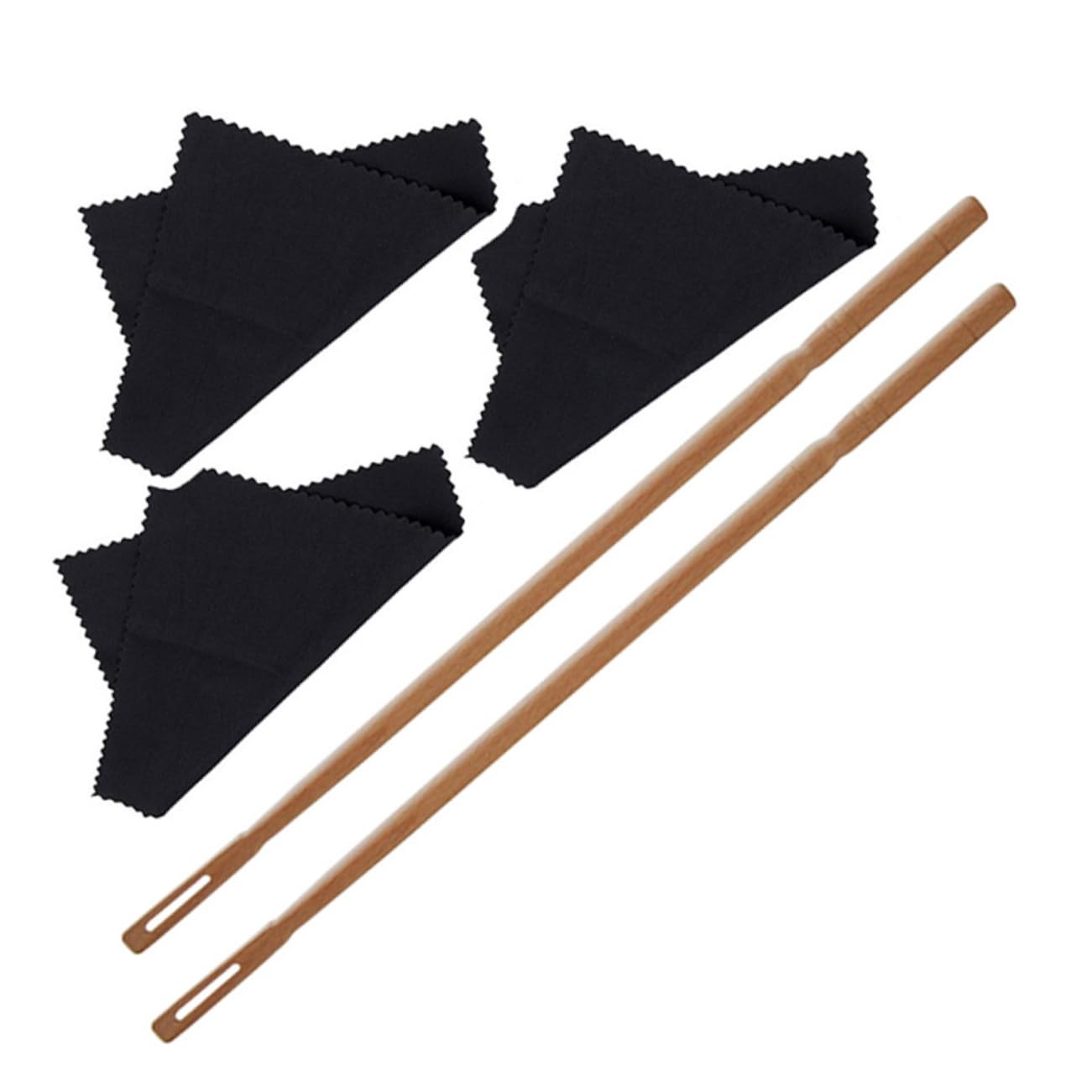 Toyvian 2 Sets Flute Cleaning Kit Flute Cloths and Cleaning Rods for Strings Maintenance