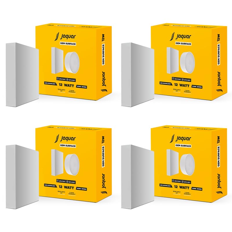 Image of Jaquar 12W Gem Trimless Square Surface Downlight Natural White Pack 4
