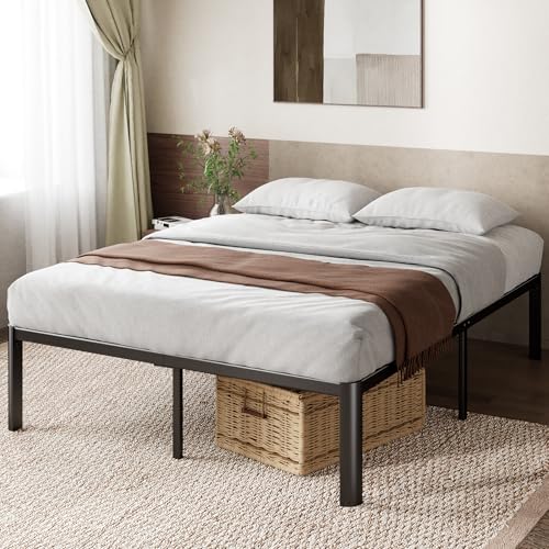 Image of Zinus Van Double Bed Frame (135 x 190 cm) with Underbed Storage - Metal Bed Base, Steel Slat Support, Easy Assembly - Black