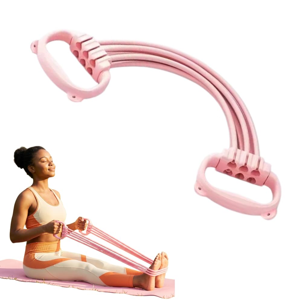 Resistance Exercise Adjustable 6 tubes 10-60lb Bands with Ergonomic Handles for women, Adjustable Long Elastic Exercise Stretch Bands with Non-Slip Design for Strength Training, Yoga & Home Gym