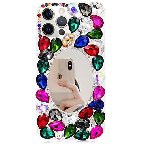Moiky For Galaxy S21 Plus 5G Case Rhinestone Diamond Luxury 3D Bling Sparkle Glitter For Samsung Galaxy S21+ 5G Cover Mirror Makeup Crystal Clear Shockproof Protective Soft Tpu Bumper Back,Colorful #TOP1