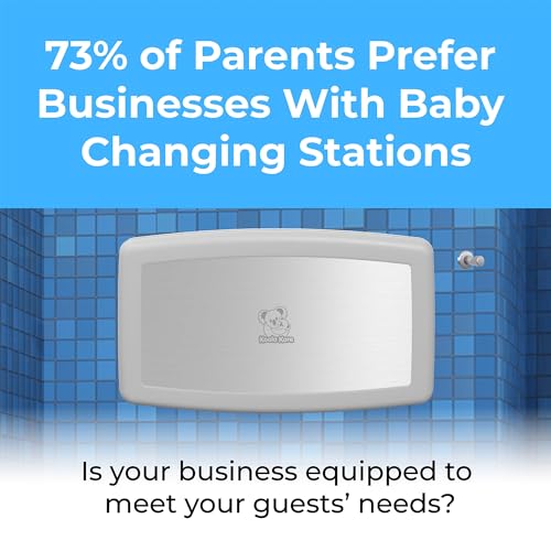Image of Koala Kare Surface-Mounted Horizontal Baby Changing Station with Stainless Steel Veneer, Model KB300-05SS (White Granite)