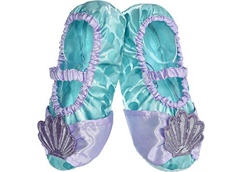 Suit Yourself Ariel Slipper Shoes for Kids, The Little Mermaid Halloween Accessories, One Size (Children Shoe Size 7-11)